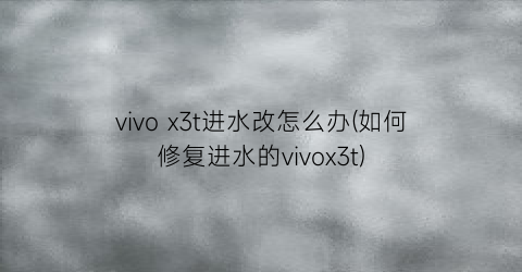 “vivox3t进水改怎么办(如何修复进水的vivox3t)